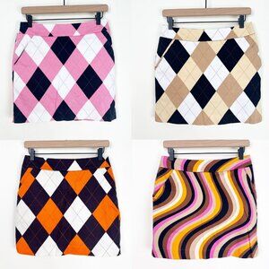 4 Piece Set Loudmouth Golf Skorts Preppy Shorts Skirts Print Funky Retro 90s Y2K
